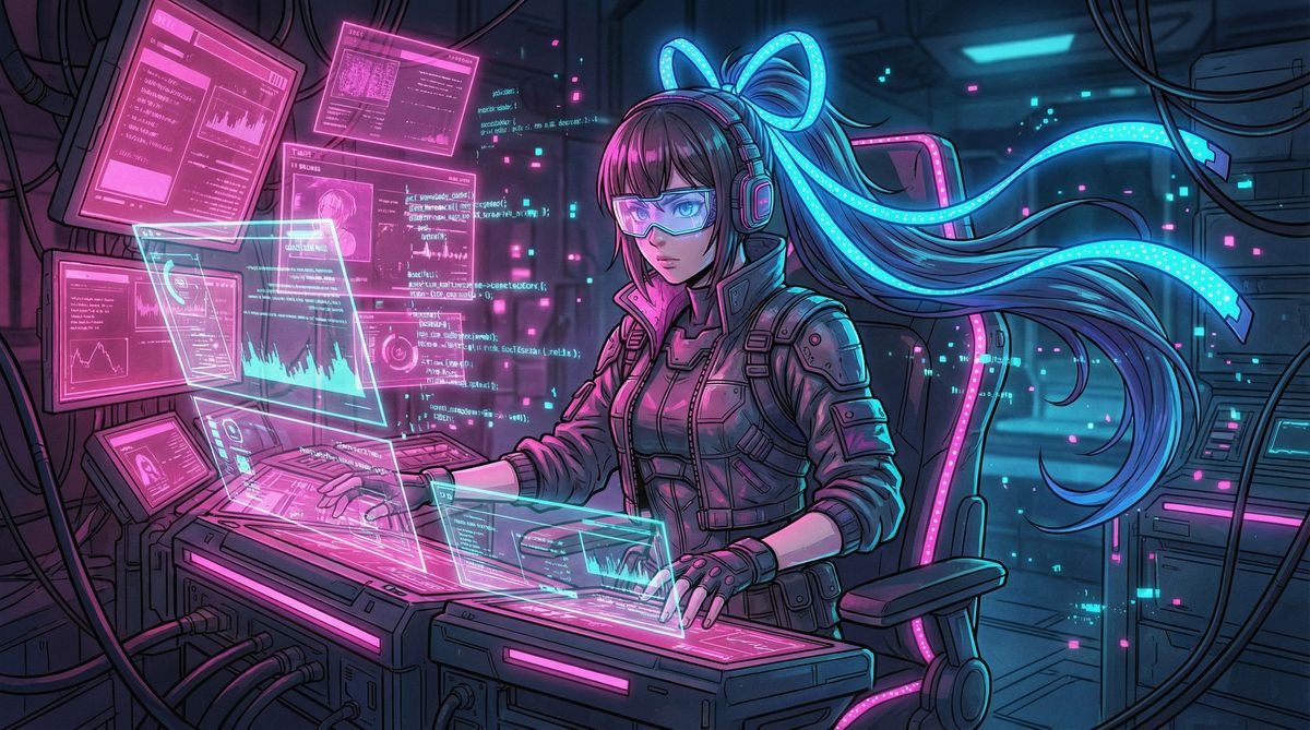 猎奇动漫-赛博幻境霓虹少女